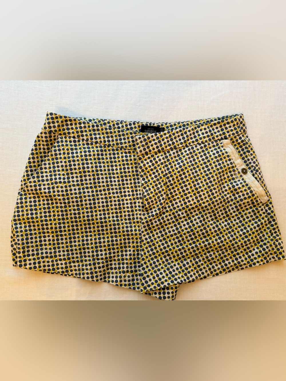 KateSpade Saturday Polka Dot Women’s Shorts in Yellow & Navy